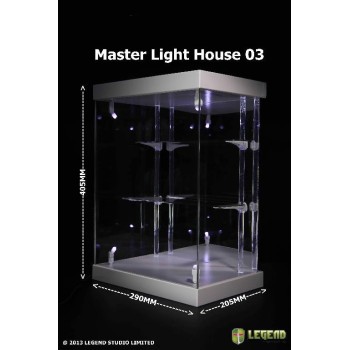 Master Light House Acrylic Display Case with Lighting for Mini Figures (white)